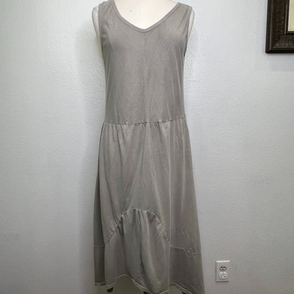 Dylan Taupe Knit Long Maxi Sun Dress High-Low Hem Size Large‎